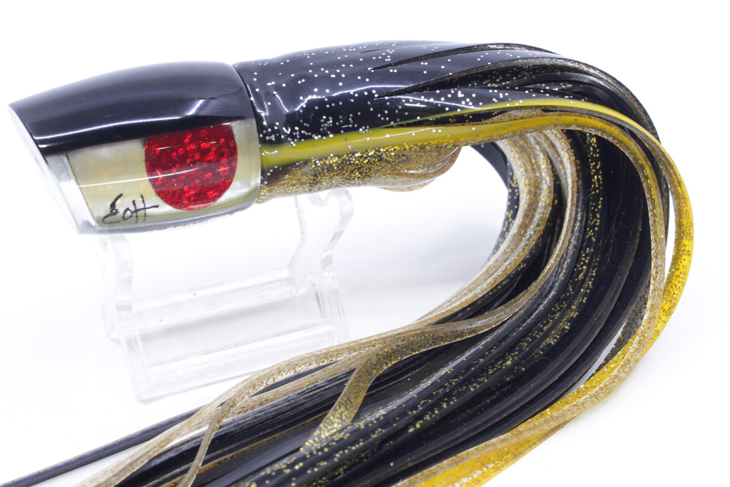 Marlin Magic Golden MOP Black Back Red Eyes Small Ruckus 9" 5oz Skirted Black-Gold