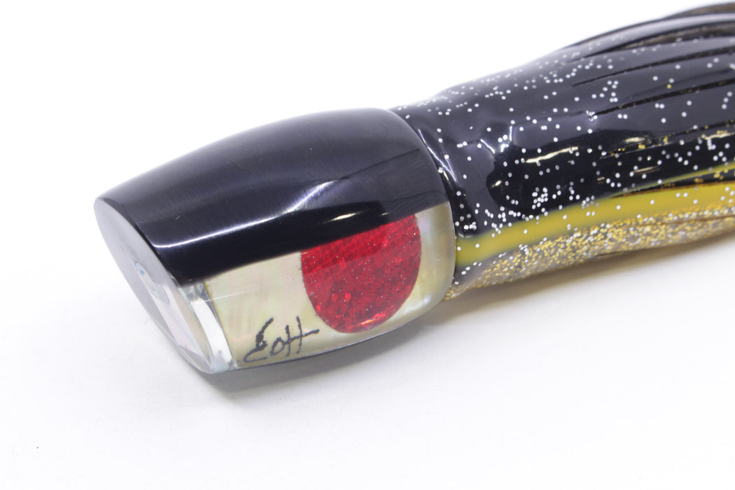 Marlin Magic Golden MOP Black Back Red Eyes Small Ruckus 9" 5oz Skirted Black-Gold