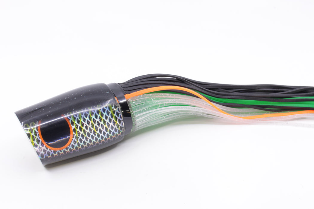 Amaral Lures Black Pearl Silver Rainbow Scale Black Back Diamondback 14" 7oz