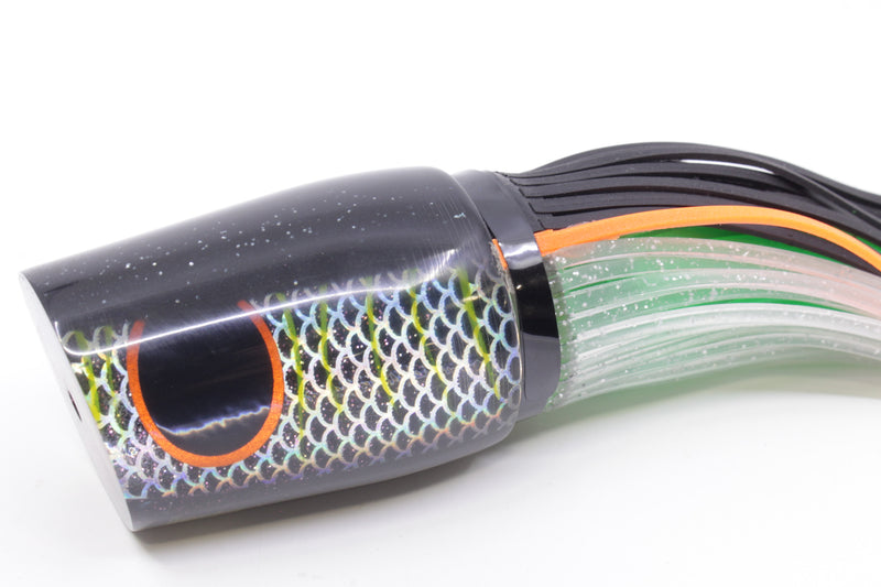 Amaral Lures Black Pearl Silver Rainbow Scale Black Back Diamondback 14" 7oz