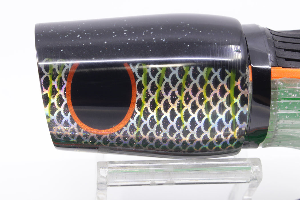 Amaral Lures Black Pearl Silver Rainbow Scale Black Back Diamondback 14" 7oz