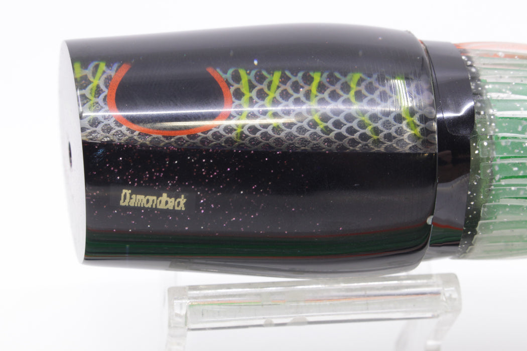 Amaral Lures Black Pearl Silver Rainbow Scale Black Back Diamondback 14" 7oz