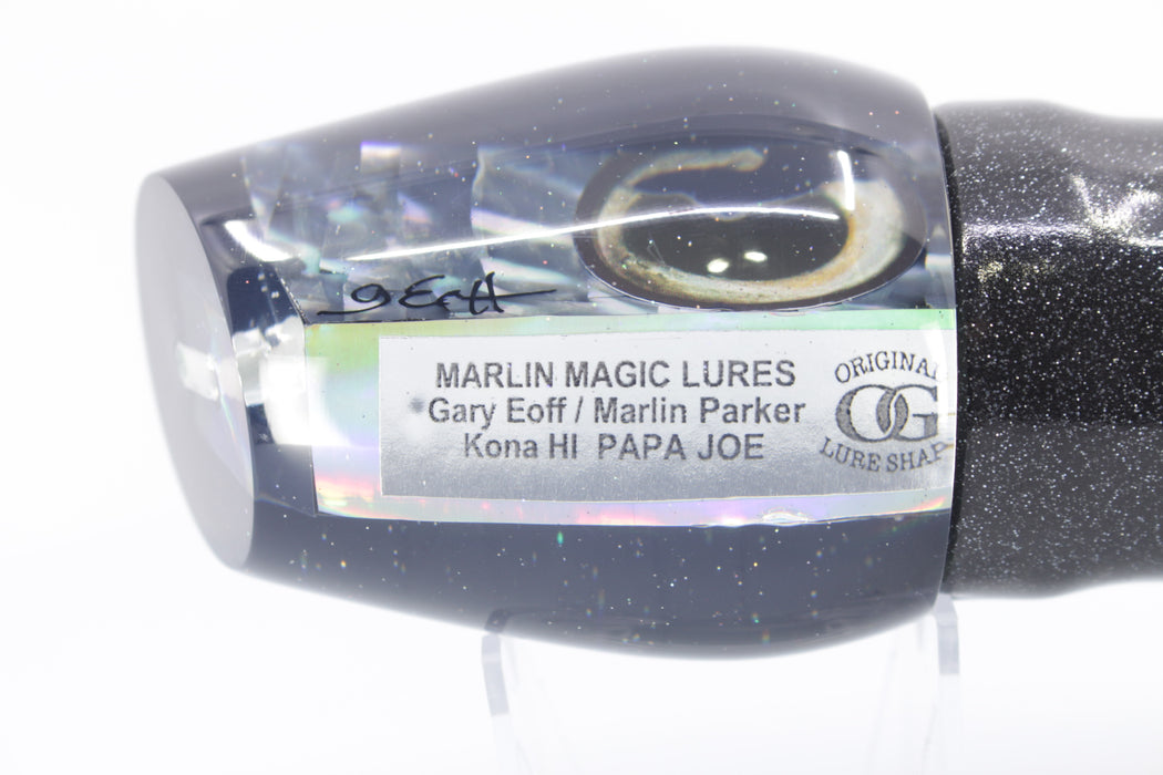 Marlin Magic Blue-Purple Abalone Black Back Taxi Eyes Papa Joe 16" 16.5oz Vinyl Black