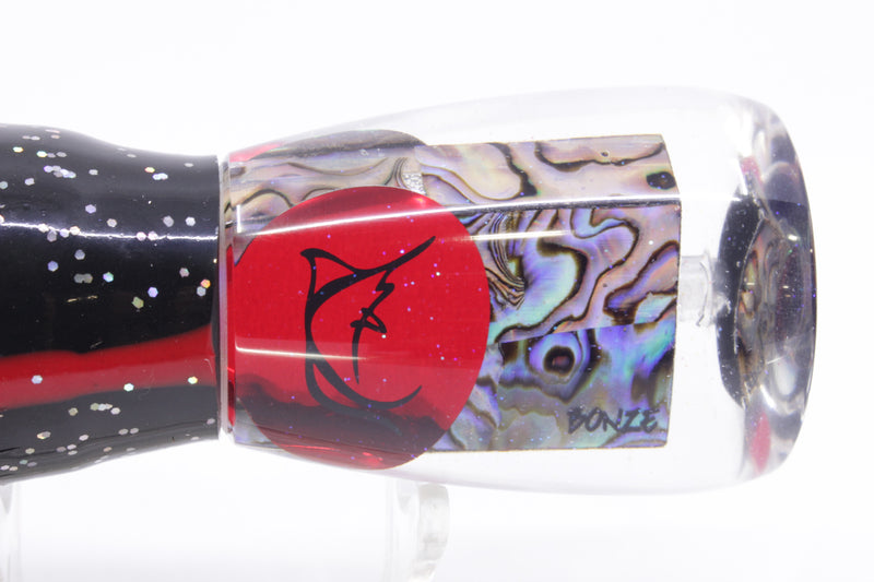 Bonze Lures Paua Shell Red Eyes Fanboy 10" 7oz Skirted Black/Purple