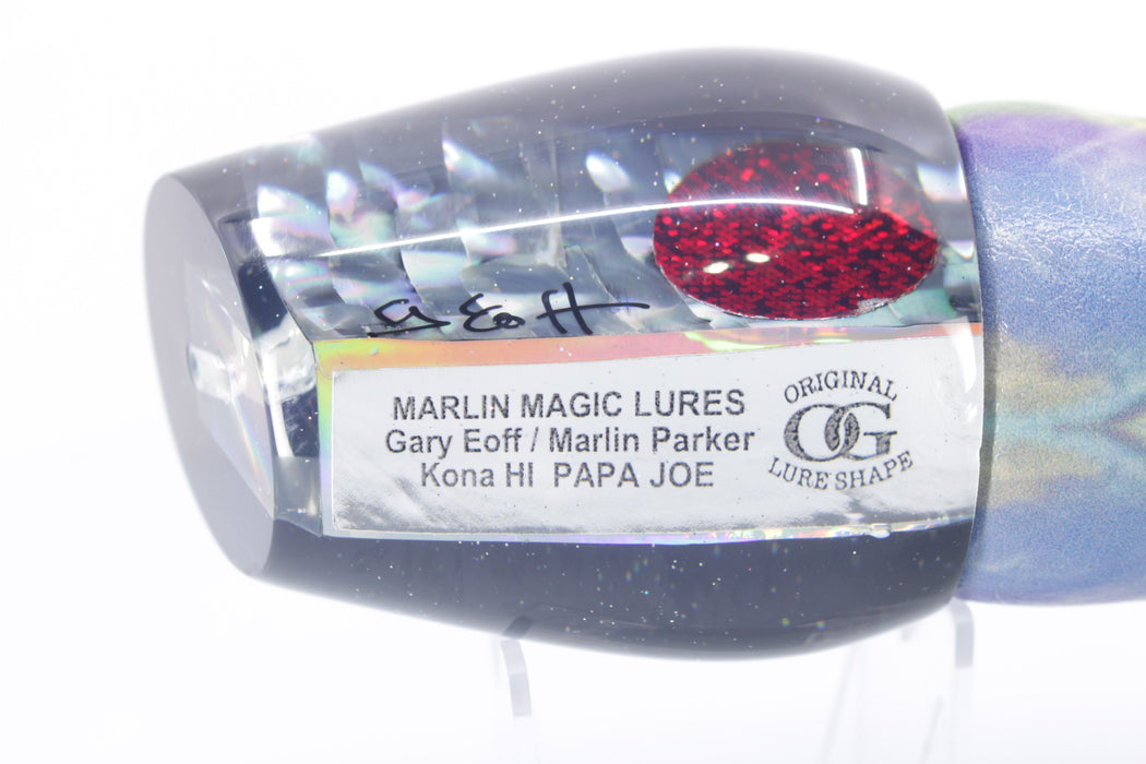 Marlin Magic Blue-Purple Abalone Black Back Red Eyes Papa Joe 16" 16.5oz ALV Vinyl