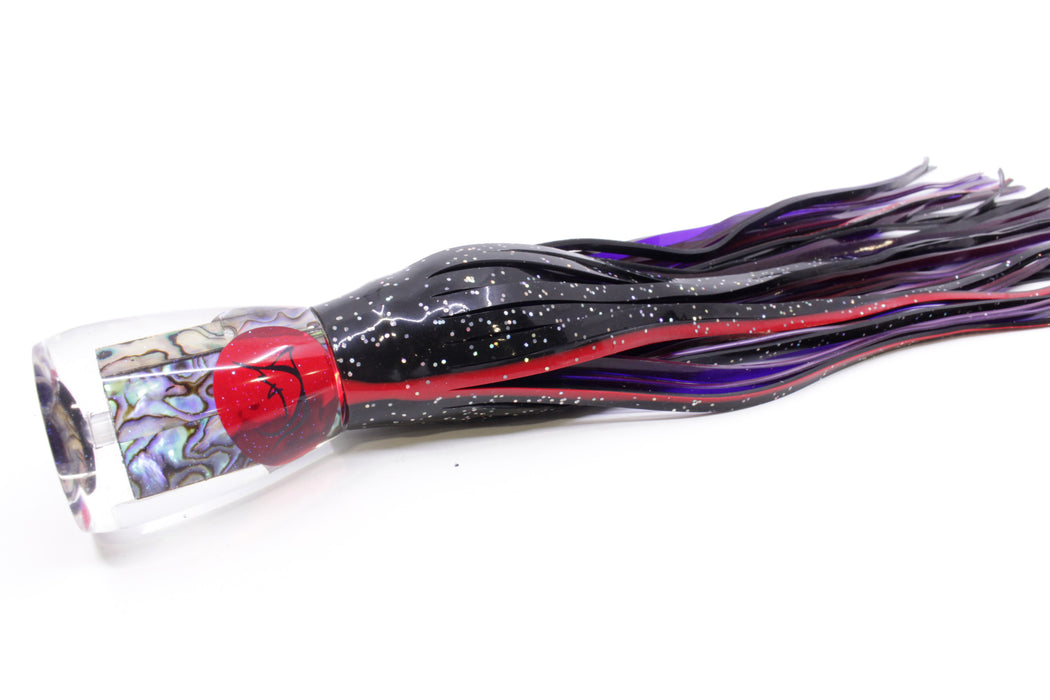 Bonze Lures Paua Shell Red Eyes Fanboy 10" 7oz Skirted Black/Purple