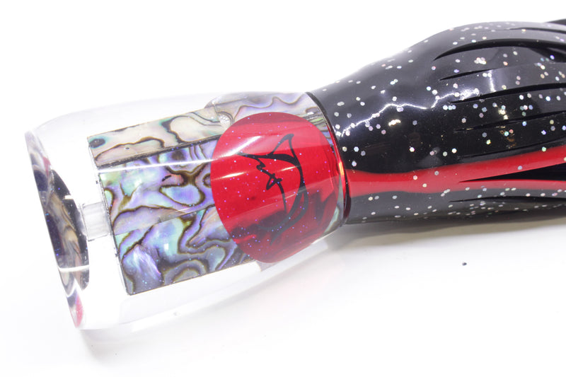 Bonze Lures Paua Shell Red Eyes Fanboy 10" 7oz Skirted Black/Purple