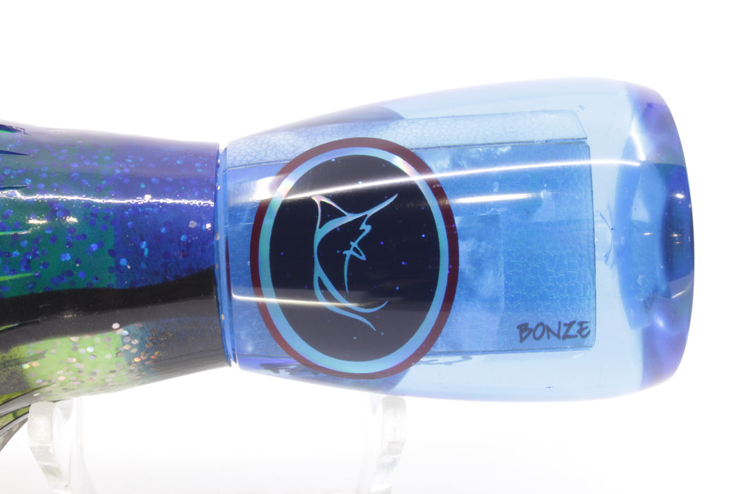 Bonze Lures Blue MOP Black Eyes Fanboy 10" 7oz Skirted Blue-Black-Holo/Rainbow