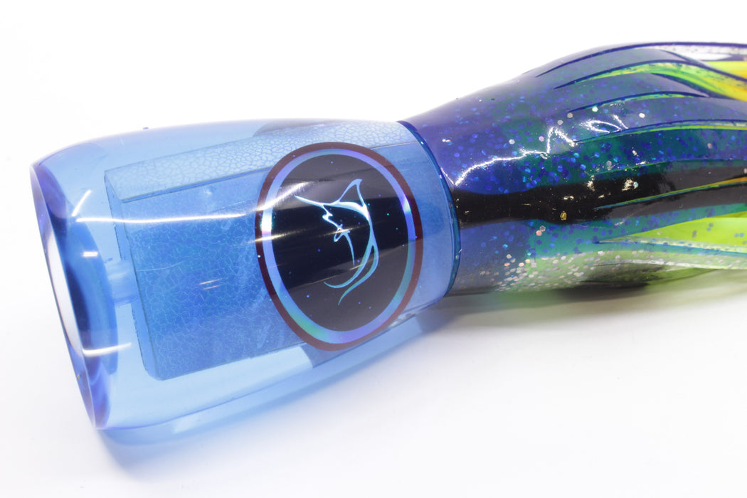 Bonze Lures Blue MOP Black Eyes Fanboy 10" 7oz Skirted Blue-Black-Holo/Rainbow