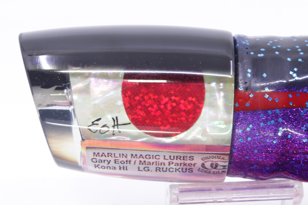 Marlin Magic White Awabi Black Back Red Eyes Large Ruckus 14" 13oz Skirted