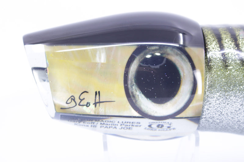Marlin Magic Golden MOP Black Back Taxi Eyes Papa Joe 16" 19oz Skirted