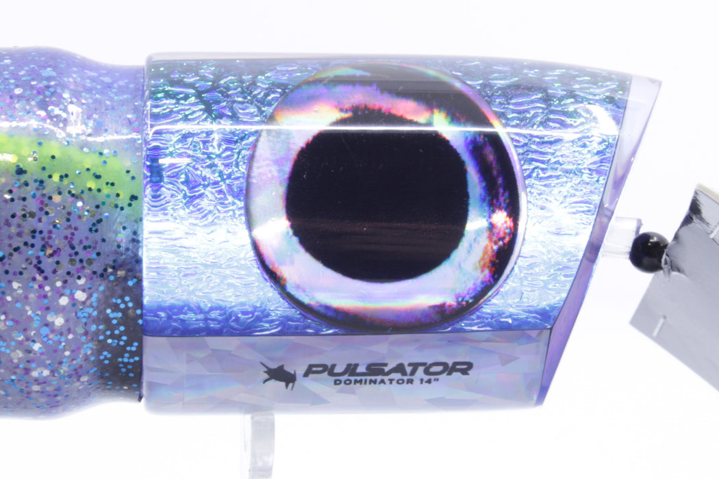 Pulsator Lures Ice Blue-Blue Dragon Skin Taxi Eyes Dominator 14" 12oz Skirted GZE