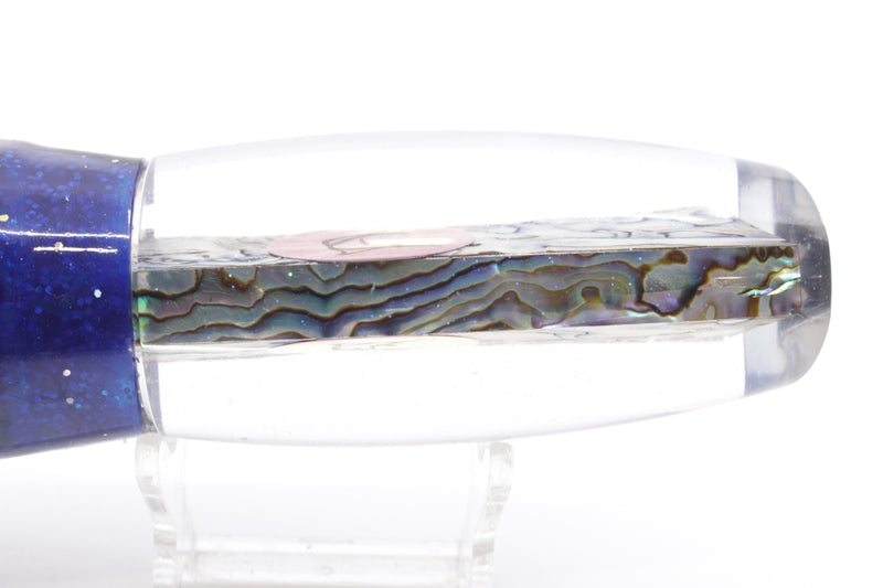 Bonze Lures Paua Shell Red Eyes Havoc 12" 8oz Skirted Blue-Holo with Black Bars