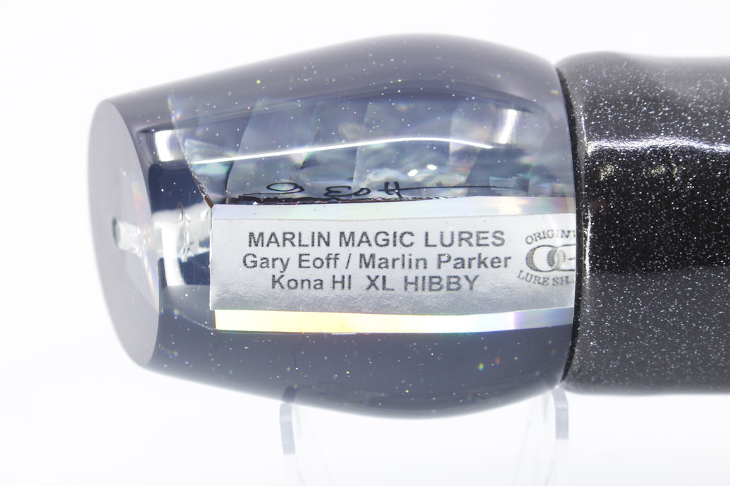 Marlin Magic Blue-Purple Abalone Black Back XL Hibby 16" 16oz Black Vinyl