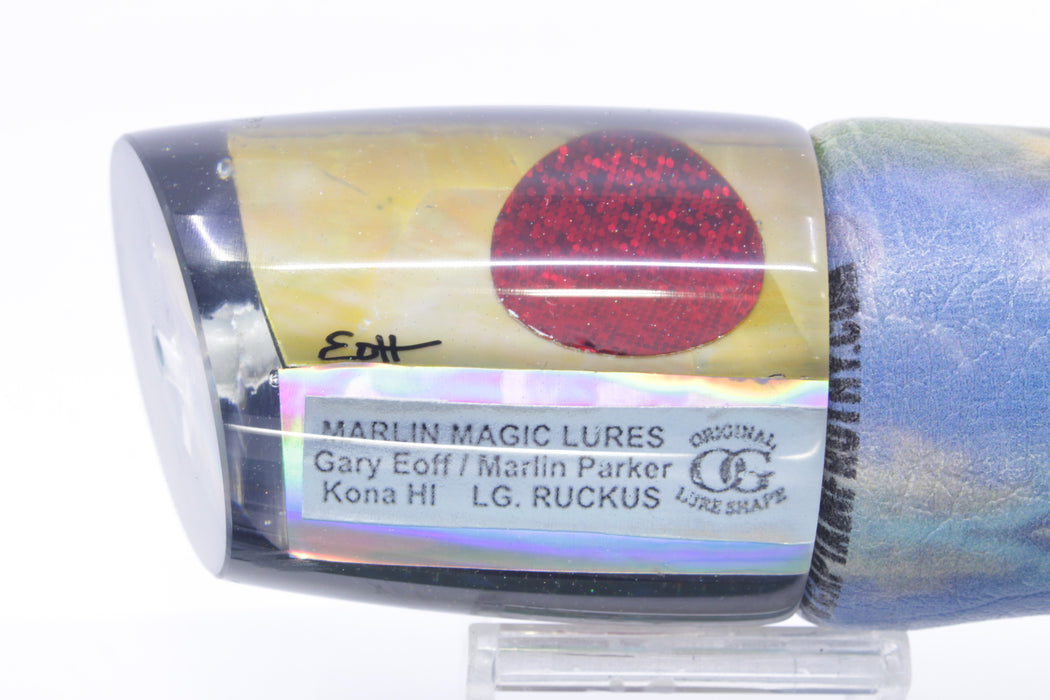 Marlin Magic Golden MOP Black Back Red Eyes Large Ruckus 14" 13oz ALV Yellowfin