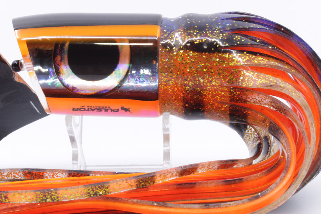 Pulsator Lures Black Rainbow Black-Orange Back Taxi Eyes Dominator 14" 12oz Skirted GZE