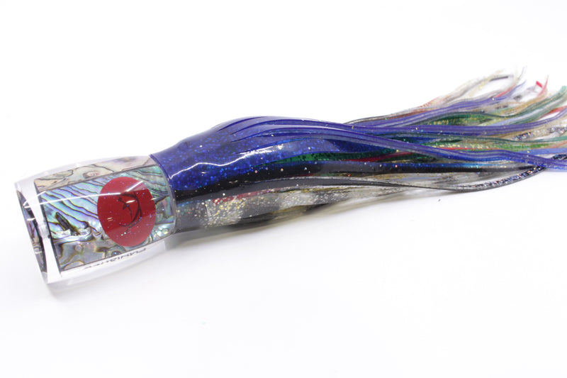 Bonze Lures Paua Shell Red Eyes Punisher 10" 6oz Skirted Blue-Black-Holo