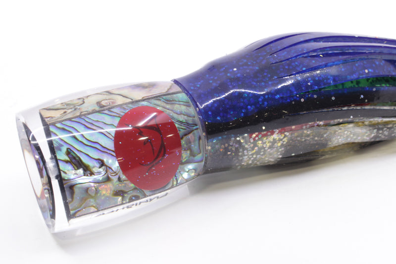 Bonze Lures Paua Shell Red Eyes Punisher 10" 6oz Skirted Blue-Black-Holo