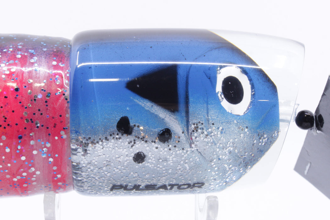 Pulsator Lures Blue-Black Fish Head Dominator Bonito 14" 10oz Skirted Blue-Clear/Pink GZE