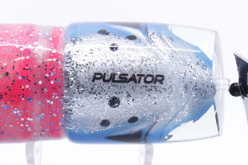 Pulsator Lures Blue-Black Fish Head Dominator Bonito 14" 10oz Skirted Blue-Clear/Pink GZE