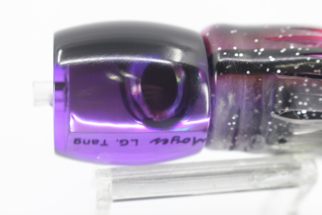 Moyes Lures Purple Rainbow Black Back Large Tang 9" 3oz Skirted Purple-Black-Silver