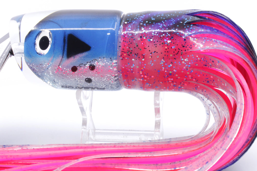 Pulsator Lures Blue-Black Fish Head Dominator Bonito 14" 10oz Skirted Blue-Clear/Pink GZE