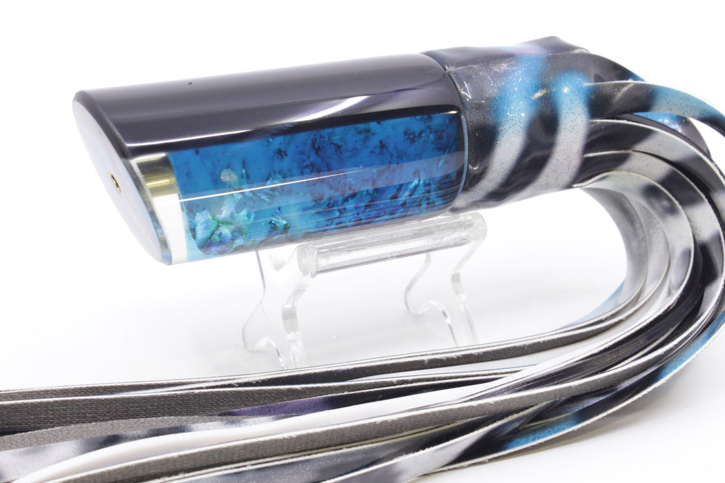 Crampton Baits Blue Abalone Black Back Tube 12" 7.2oz Fire Tailz Vinyl Wahoo