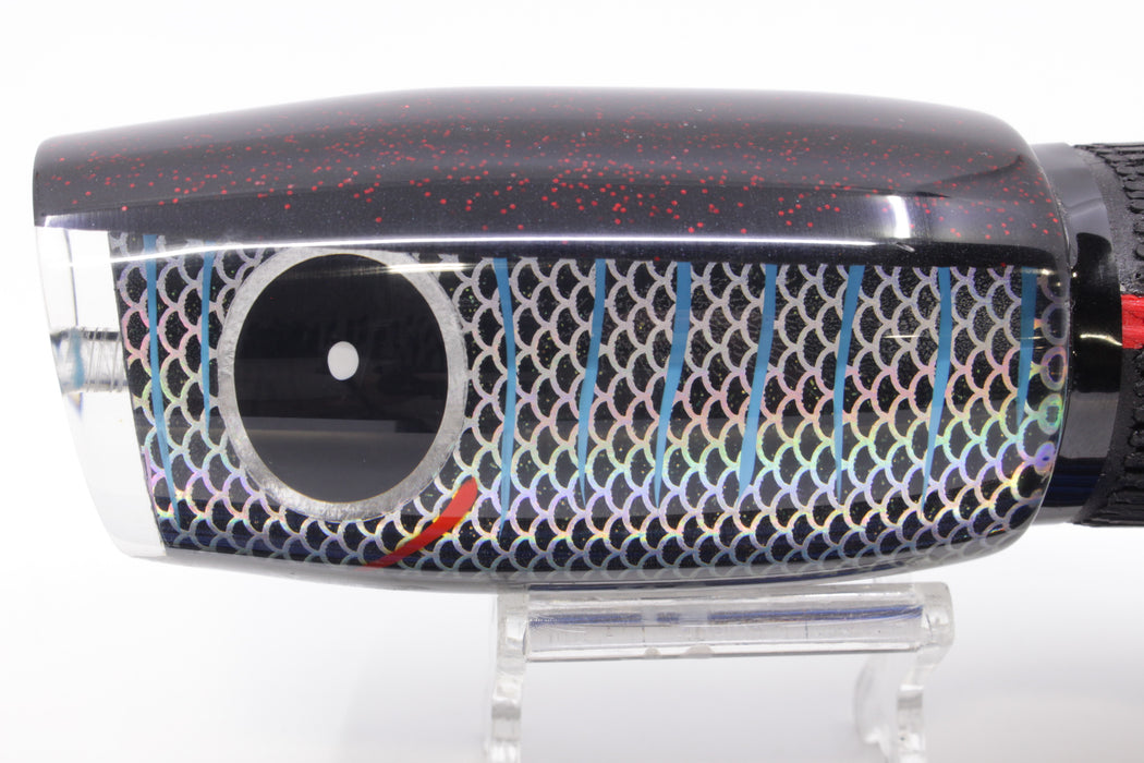 Amaral Lures Black Pearl Silver Rainbow Scale Black Back Naja 16" 14.5oz Black/Blue