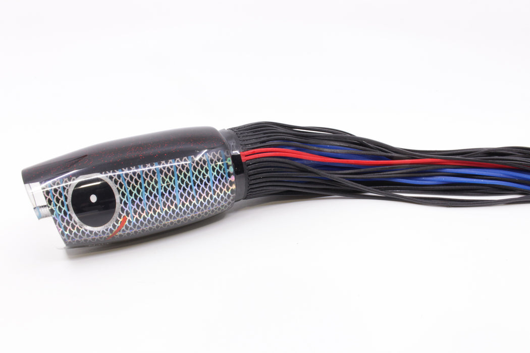 Amaral Lures Black Pearl Silver Rainbow Scale Black Back Naja 16" 14.5oz Black/Blue