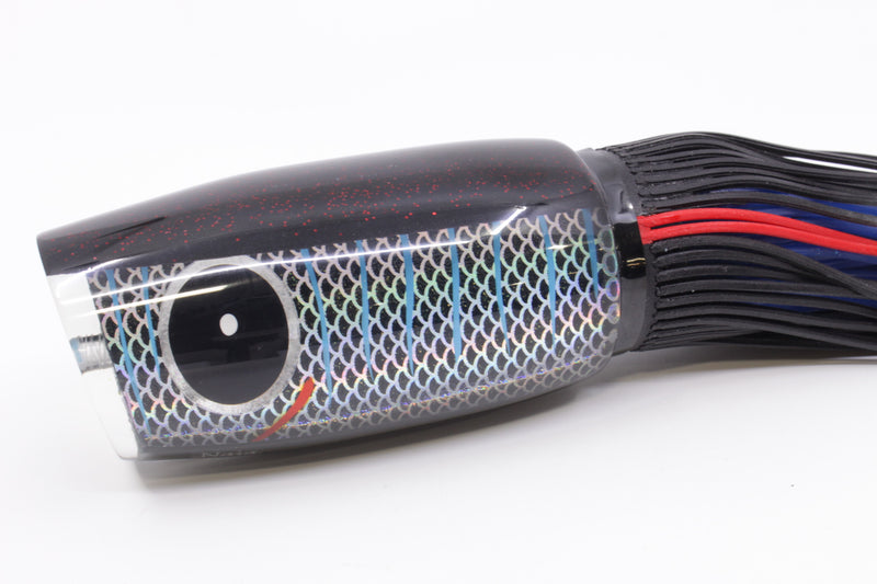 Amaral Lures Black Pearl Silver Rainbow Scale Black Back Naja 16" 14.5oz Black/Blue