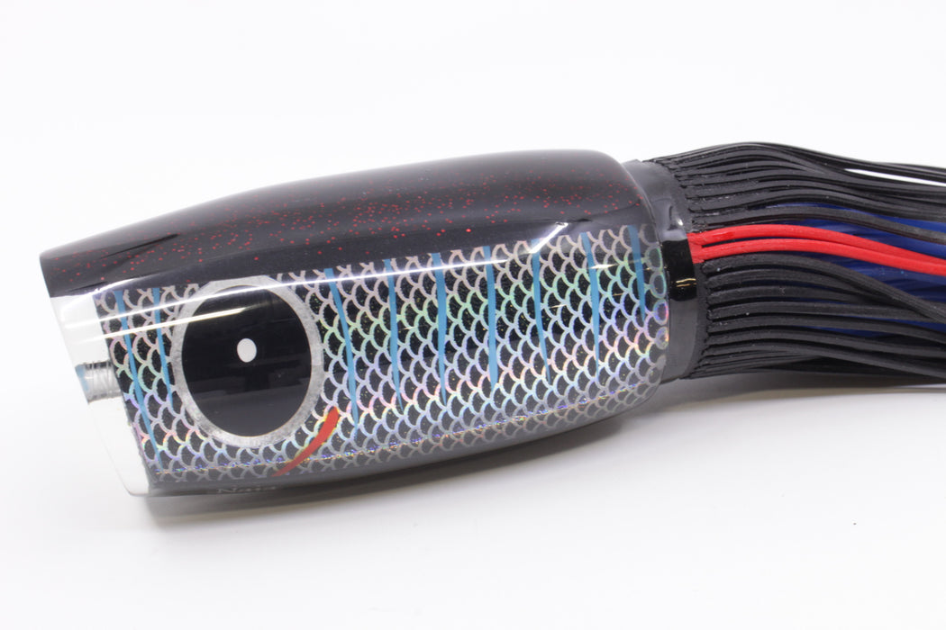 Amaral Lures Black Pearl Silver Rainbow Scale Black Back Naja 16" 14.5oz Black/Blue
