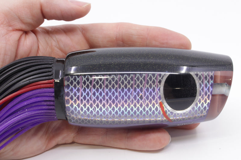 Amaral Lures Purple Pearl Silver Rainbow Scale Black Back Naja 16" 14.5oz Black-Purple