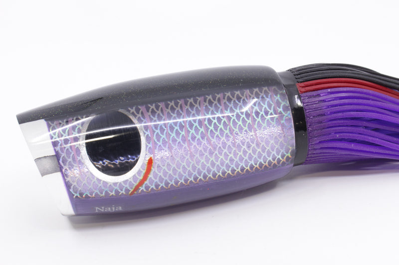 Amaral Lures Purple Pearl Silver Rainbow Scale Black Back Naja 16" 14.5oz Black-Purple