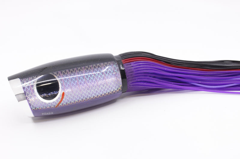 Amaral Lures Purple Pearl Silver Rainbow Scale Black Back Naja 16" 14.5oz Black-Purple