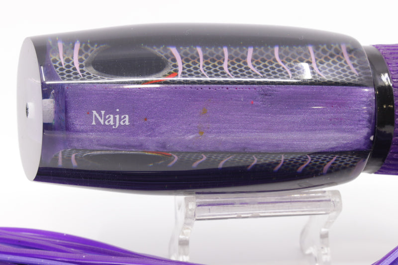 Amaral Lures Purple Pearl Silver Rainbow Scale Black Back Naja 16" 14.5oz Black-Purple