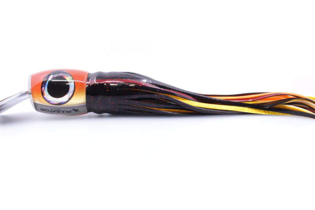 Pulsator Lures Orange-Silver Taxi Eyes Papou 17" 25oz Skirted Black/Orange