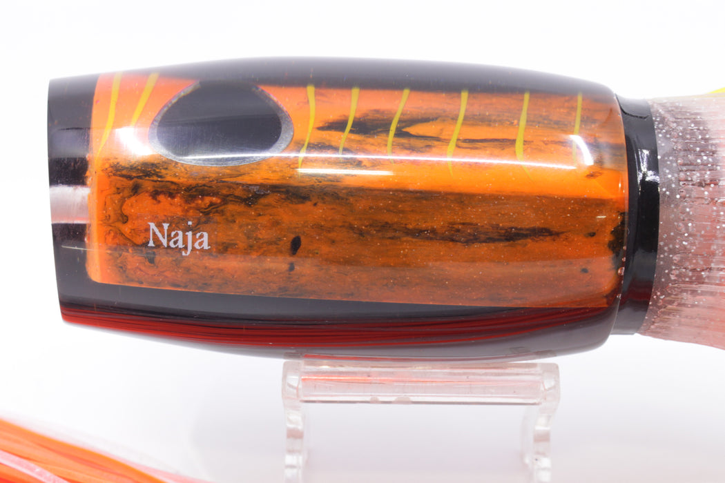Amaral Lures Orange-Black Marbled Black Back Naja 16" 14.5oz Black-Clear/Orange