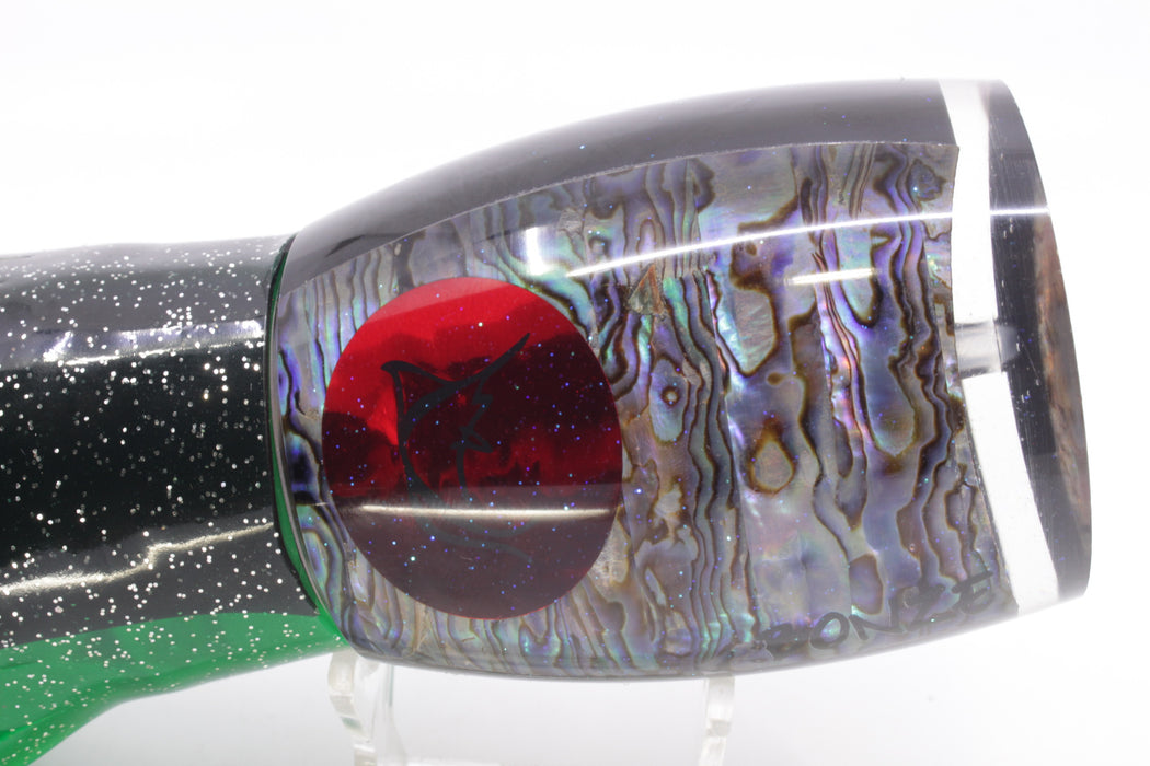 Bonze Lures Paua Shell Red Eyes Hulk 16" 18.5oz Skirted Black-Green