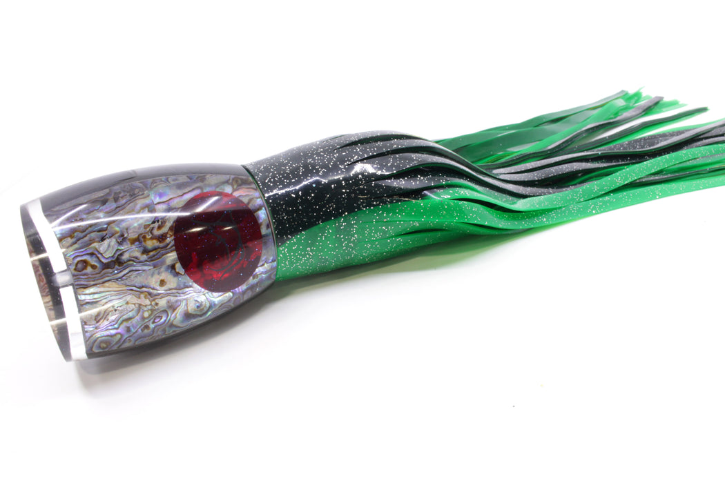 Bonze Lures Paua Shell Red Eyes Hulk 16" 18.5oz Skirted Black-Green