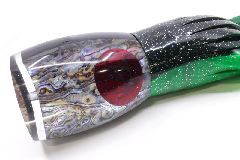 Bonze Lures Paua Shell Red Eyes Hulk 16" 18.5oz Skirted Black-Green