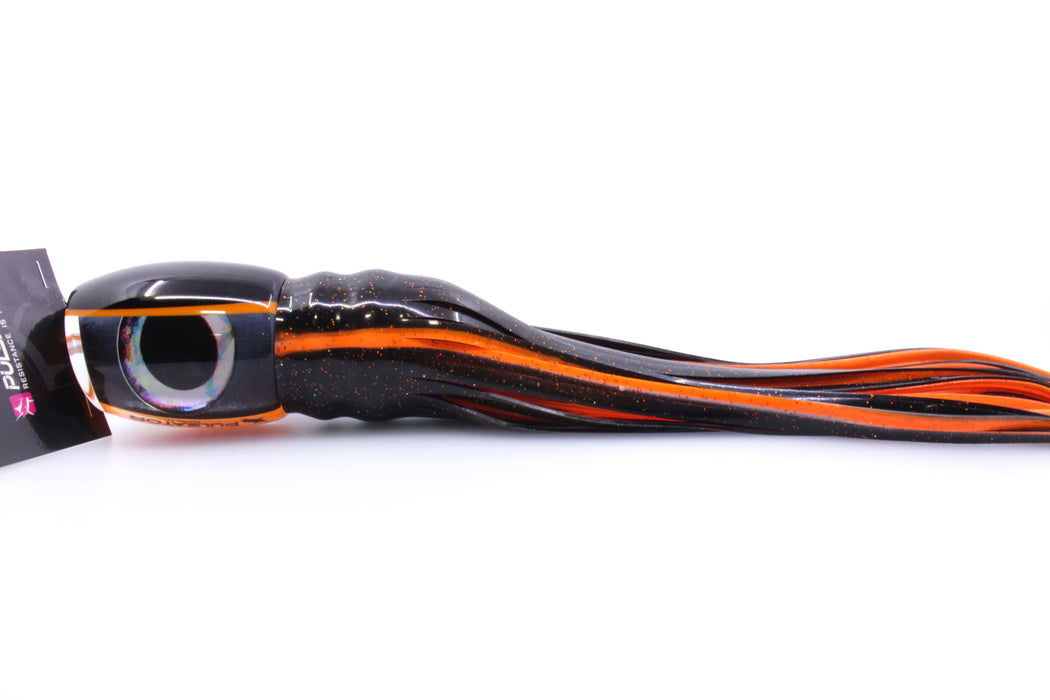 Pulsator Lures Steel Rainbow Black-Orange Back Taxi Eyes Papou 17" 25oz Skirted