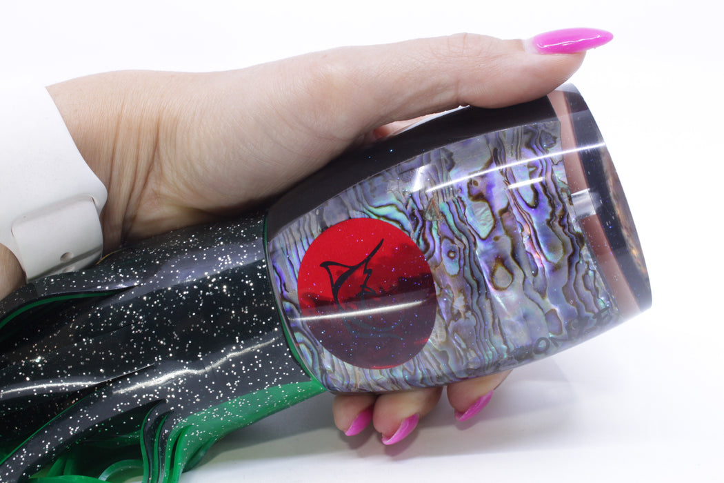 Bonze Lures Paua Shell Red Eyes Hulk 16" 18.5oz Skirted Black-Green