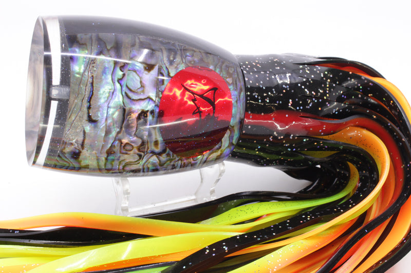 Bonze Lures Paua Shell Red Eyes Hulk 16" 18.5oz Skirted Black/Orange-Yellow