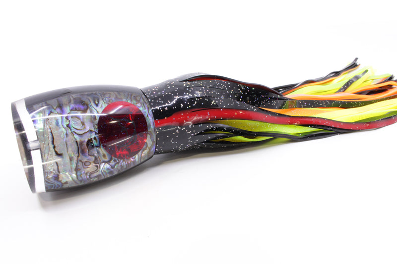 Bonze Lures Paua Shell Red Eyes Hulk 16" 18.5oz Skirted Black/Orange-Yellow
