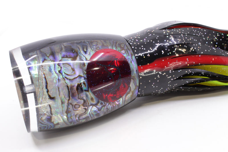 Bonze Lures Paua Shell Red Eyes Hulk 16" 18.5oz Skirted Black/Orange-Yellow