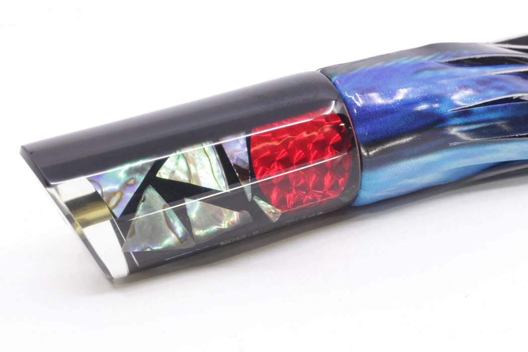 Crampton Baits Real Cracked Abalone Black Back Tube 12" 7.2oz Fire Tailz Skipjack