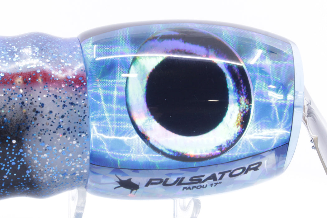 Pulsator Lures Blue Rainbow Black Back Taxi Eyes Papou 17" 25oz Skirted