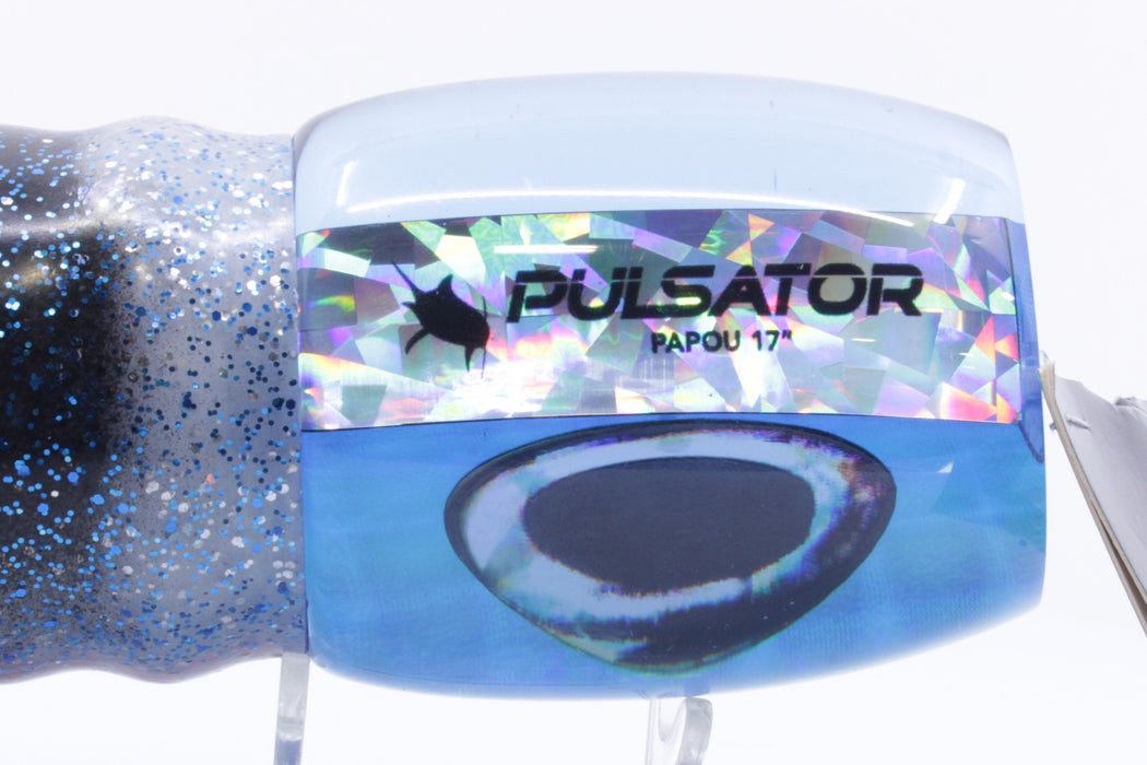 Pulsator Lures Blue Rainbow Black Back Taxi Eyes Papou 17" 25oz Skirted