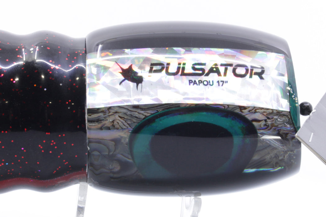 Pulsator Lures Abalone Black Back Green Taxi Eyes Papou 17" 25oz Skirted Black/Green