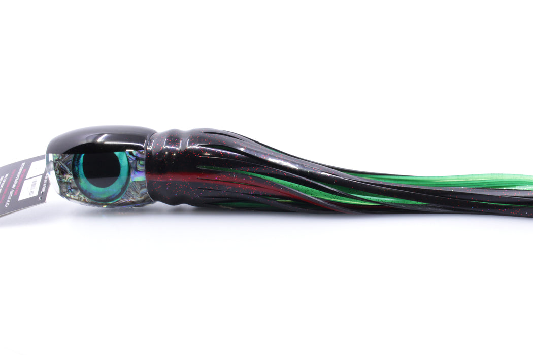 Pulsator Lures Abalone Black Back Green Taxi Eyes Papou 17" 25oz Skirted Black/Green